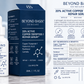 Beyond Basix Blue Copper Peptide Repair Serum bottle, navy box, ingredients, benefits and directions